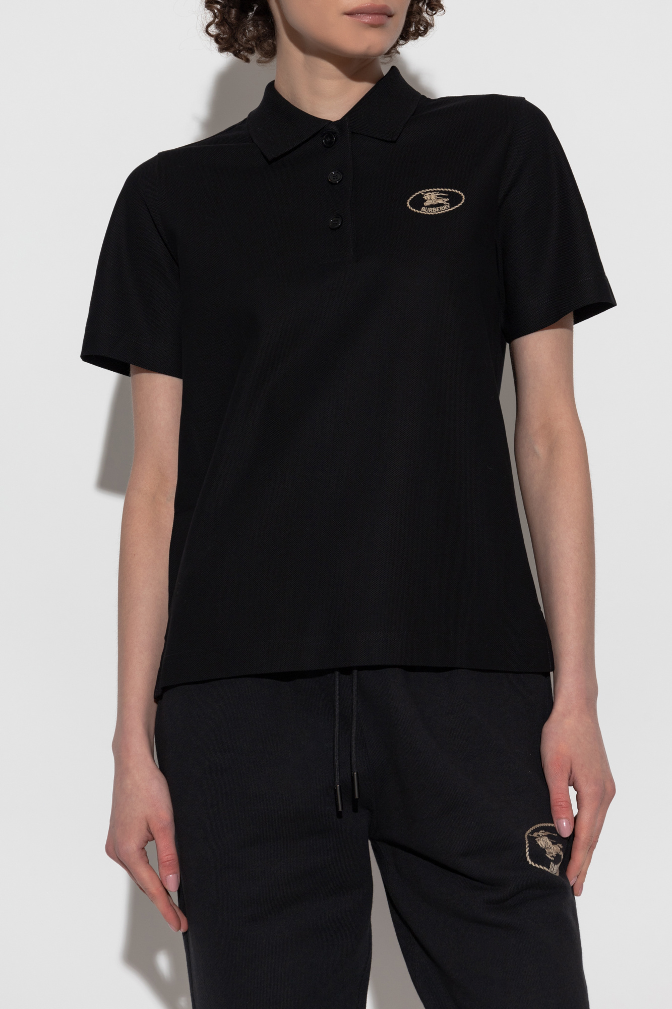 Black Polo with logo Burberry - Vitkac AS
